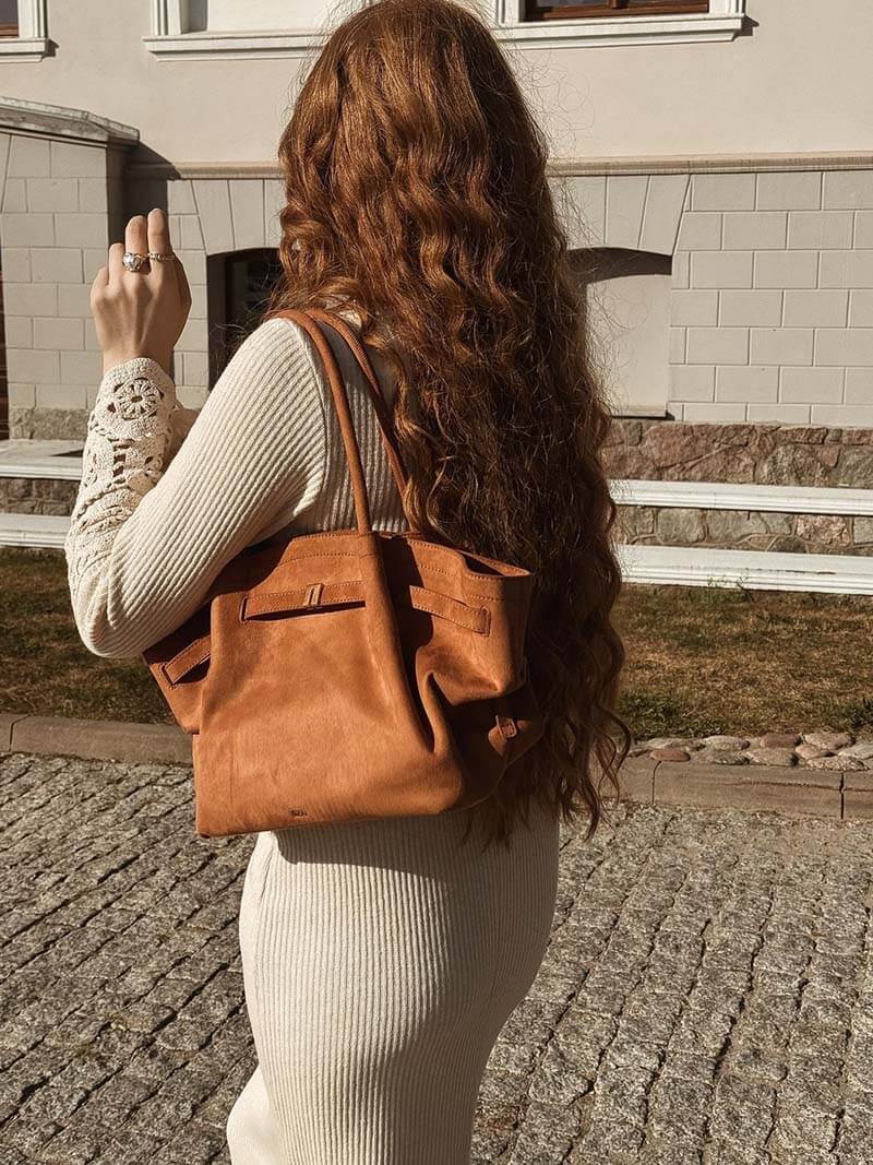 MINKARS Hana Tote Bag in Suede