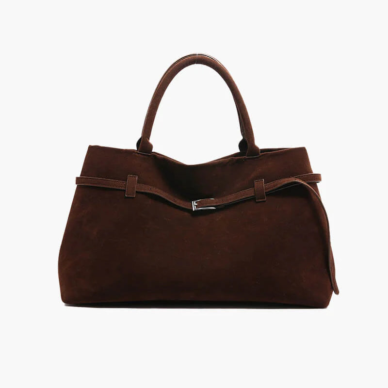 MINKARS Belt Tote Bag in Suede